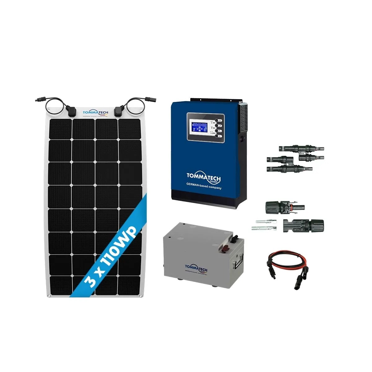 Tekne Yat Paketi 3 Panel(110Wp) 1kWe Off-Grid(12V) Solar Paket